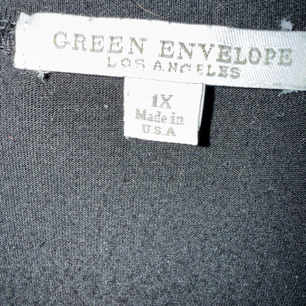 Green Envelope Black Button-Down Top - image 4